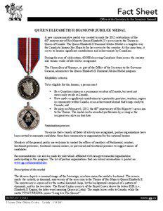 Civil awards and decorations / Politics / Anniversaries / British monarchy / Queen Elizabeth II Diamond Jubilee Medal / Queen Elizabeth II Golden Jubilee Medal / Golden Jubilee of Elizabeth II / Diamond Jubilee / Silver Jubilee / Government / Elizabeth II / Monarchy in Canada