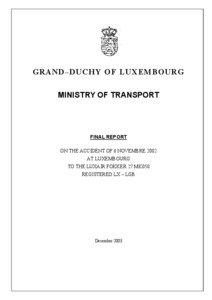 GRAND–DUCHY OF LUXEMBOURG MINISTRY OF TRANSPORT