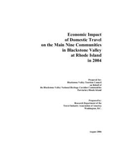 Economic Impact of Domestic Travel on the Main Nine Communities in Blackstone Valley at Rhode Island in 2004
