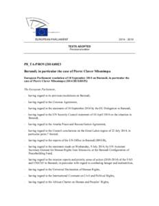 [removed]EUROPEAN PARLIAMENT TEXTS ADOPTED Provisional edition