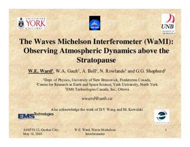 The Waves Michelson Interferometer (WAMI) on the Waves Explorer Mission