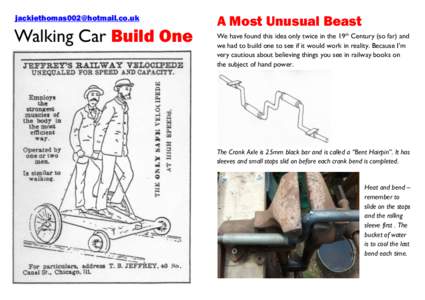   Walking Car Build One A Most Unusual Beast We have found this idea only twice in the 19th Century (so far) and