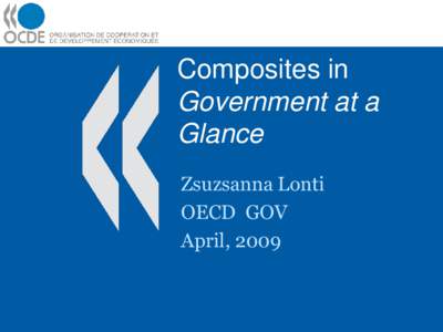 Composites in Government at a Glance Zsuzsanna Lonti OECD GOV April, 2009