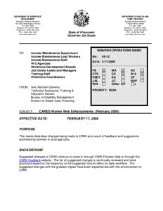 06-12 CARES Worker Web Enhancements  (February 2006)