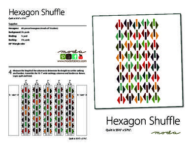 Hexagon Shuffle Quilt is 551/2