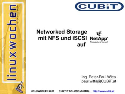 Networked Storage mit NFS und iSCSI auf Ing. Peter-Paul Witta [removed]