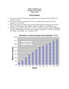 Hydro Conditions and Purchase Power Report October 2013 Western Summary  