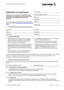 Notification of unpaid leave - form