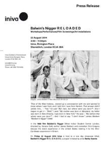 Nigger / Horace Ové / James Baldwin / United States / InIVA / Rivington Place / American literature