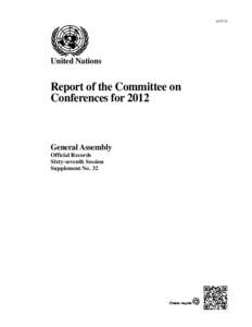 A[removed]United Nations Report of the Committee on Conferences for 2012
