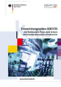 kritis  Umsetzungsplan KRITIS des Nationalen Plans zum Schutz der Informationsinfrastrukturen