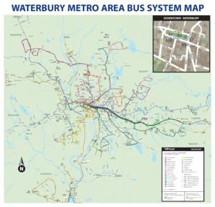 WATERBURY METRO AREA BUS SYSTEM MAP T-49 ain  t