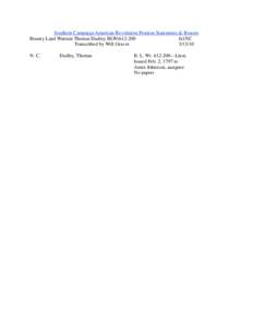 Southern Campaign American Revolution Pension Statements & Rosters Bounty Land Warrant Thomas Dudley BLWt612-200 fn1NC Transcribed by Will Graves[removed]N. C.