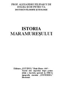 PROF. ALEXANDRU FILIPAŞCU DE DOLHA ŞI DE PETRO VA DOCTOR ÎN FILOSOFIE ŞI TEOLOGIE