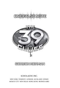 Entertainment / Culture / One False Note / Amy Pond / Saladin / The Maze of Bones / The Madrigal Cahills / Collaborative fiction / The 39 Clues / Literature