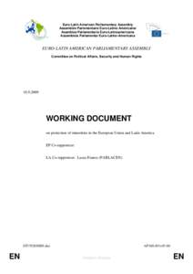 Euro-Latin American Parliamentary Assembly Assemblée Parlementaire Euro-Latino Américaine Asamblea Parlamentaria Euro-Latinoamericana Assembleia Parlamentar Euro-Latino-Americana  EURO-LATIN AMERICAN PARLIAMENTARY ASSE