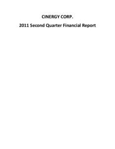 CINERGY CORP[removed]Second Quarter Financial Report INDEX  CINERGY CORP.