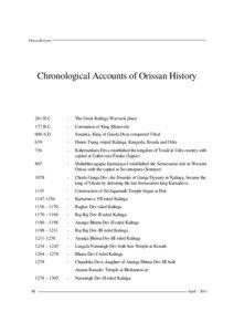 Orissa Review  Chronological Accounts of Orissan History