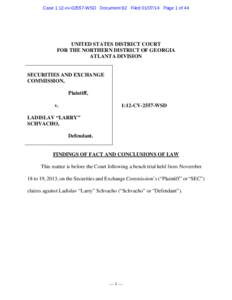 Case 1:12-cv[removed]WSD Document 62 Filed[removed]Page 1 of 44  UNITED STATES DISTRICT COURT FOR THE NORTHERN DISTRICT OF GEORGIA ATLANTA DIVISION