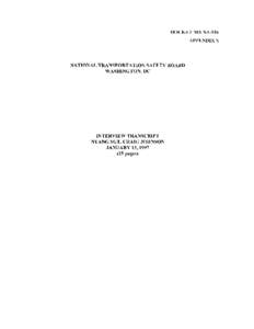 DOCKET NO. SA-516 APPENDIX S NATIONAL TRANSPORTATION SAFETY BOARD WASHINGTON, DC