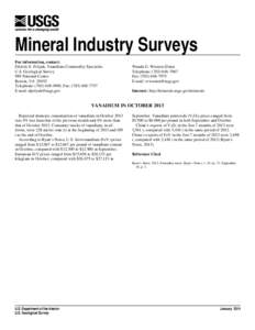 Mineral Industry Surveys For information, contact: Désirée E. Polyak, Vanadium Commodity Specialist U.S. Geological Survey 989 National Center Reston, VA 20192