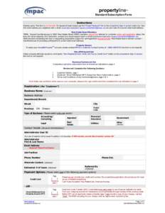 propertyline  TM Standard Subscription Form Instructions