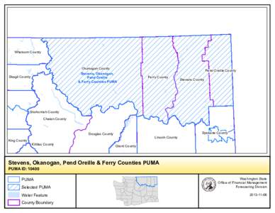 Whatcom County  Okanogan County Stevens, Okanogan, Pend Oreille & Ferry Counties PUMA