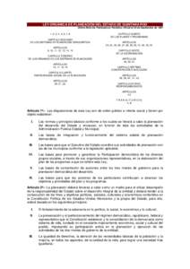 LEY ORGÁNICA DE PLANEACIÓN DEL ESTADO DE QUINTANA ROO Ultima Reforma Publicada en Periódico Oficial el 30 de Septiembre de[removed], 2, 3, 4, 5, 6, 7, 8