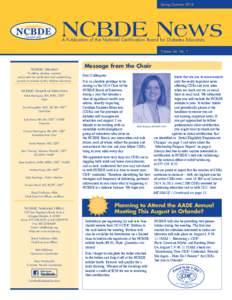 Spring/Summer[removed]NCBDE News A Publication of the National Certification Board for Diabetes Educators Volume 24, No. 1