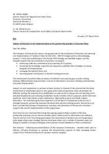 Deficiencies in Partnership - NGOs letter[removed]
