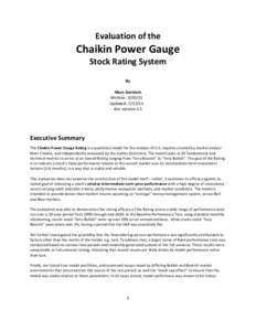 Evaluation	
  of	
  the	
  	
    Chaikin	
  Power	
  Gauge	
  	
   Stock	
  Rating	
  System	
   	
   	
  
