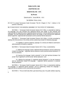 PUBLIC ACTS, 1999 CHAPTER NO. 405 SENATE BILL NO[removed]By Person Substituted for: House Bill No[removed]By McMillan, Sherry Jones