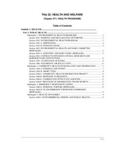 Industrial hygiene / Medicine / Safety engineering / Right to know / Health Canada / Environmental health / Agency for Toxic Substances and Disease Registry / Title 40 of the Code of Federal Regulations / Health / Environmental law / Health sciences