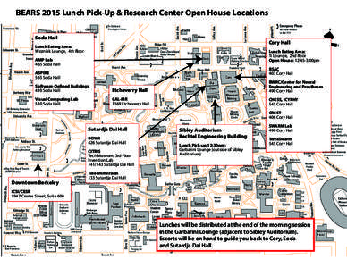 BEARS 2015 Lunch Pick-Up & Research Center Open House Locations Soda Hall Cory Hall  Lunch Eating Area: