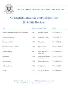 Microsoft Word[removed]2015_AP English Literature and Composition Booklist