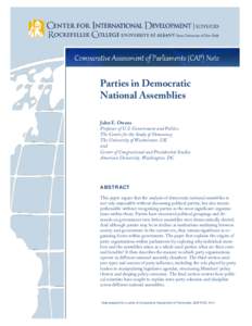 Parties in Democratic National Assemblies Matching Evaluation Phases John E. Owens  Professor of U.S. Government and Politics