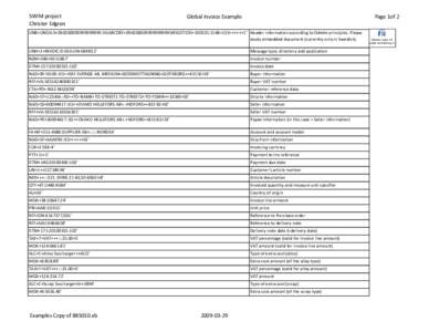 SWIM project Christer Edgren Global Invoice Example  Page 1of 2