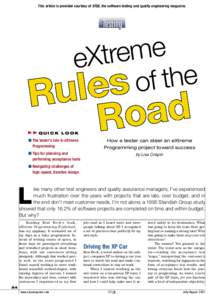 This article is provided courtesy of STQE, the software testing and quality engineering magazine.  Testing e m