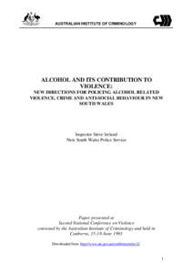 Alcohol and its Contribution to Violence