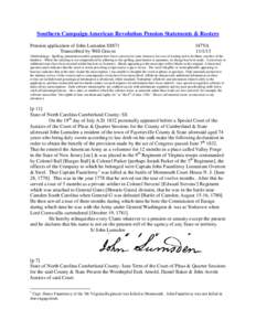 Southern Campaign American Revolution Pension Statements & Rosters Pension application of John Lumsden S8871 Transcribed by Will Graves f47VA[removed]