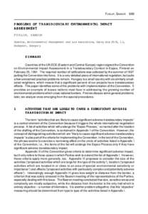 Earth / Impact assessment / Environmental law / Environmental impact assessment / Waste / Protocol on Strategic Environmental Assessment / Environment / Convention on Environmental Impact Assessment in a Transboundary Context / Sustainable development