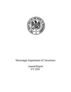 Mississippi Department of Corrections Annual Report FY 2001