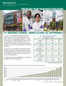 The Graduate School  Financing your Graduate Education THE GRADUATE SCHOOL: WORLD-CLASS AND AFFORDABLE Incredible Value Binghamton University has long