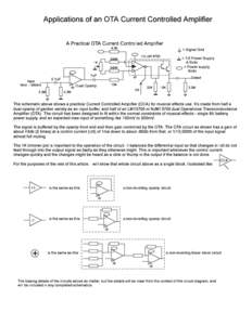 Applications of an OTA Current Controlled Amplifier A Practical OTA Current Controlled Amplifier 4.3K  240R