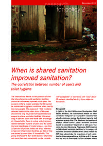 research for policy 2 DecemberWhen is shared sanitation