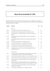 B ASIS P R O C E S T E C H N IE K II  210 Basis Procestechniek II (210)