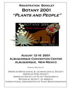 Registration Booklet  Botany 2001 Plants and People  August[removed]