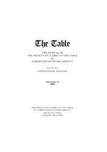 Westminster system / Politics of the United Kingdom / Clerk of the Parliaments / House of Lords / Clerk / Michael Davies / Malcolm Jack / Erskine May: Parliamentary Practice / House of Commons of the United Kingdom / Knights Commander of the Order of the Bath / Parliament of the United Kingdom / Government