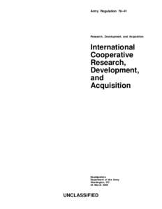 Army Regulation 70–41  Research, Development, and Acquisition International Cooperative