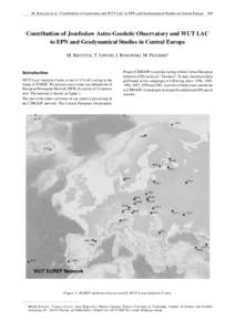 M. Kruczyk et al.: Contribution of Jozefoslaw and WUT LAC to EPN and Geodynamical Studies in Central Europe  369 Contribution of Jozefoslaw Astro-Geodetic Observatory and WUT LAC to EPN and Geodynamical Studies in Centra